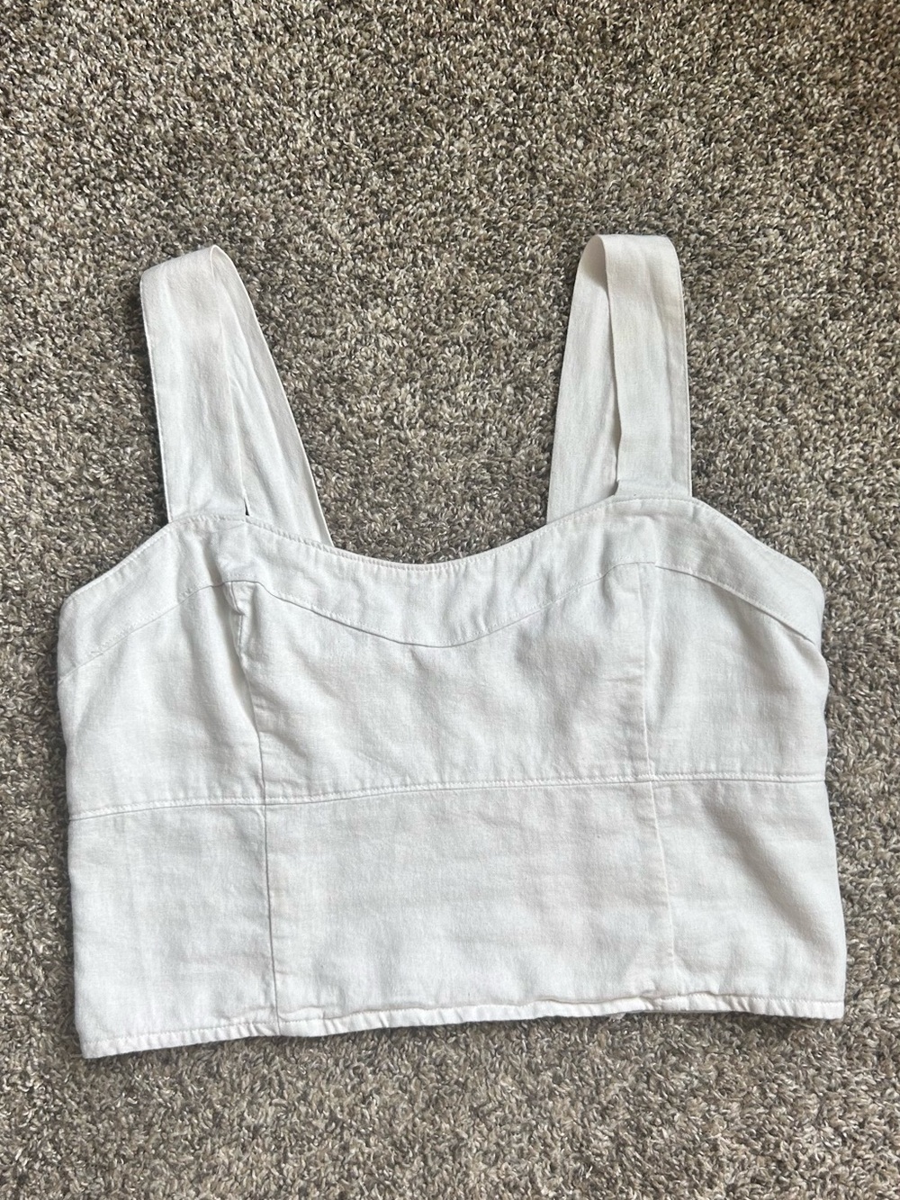 Abercrombie & Fitch Linen Blend Wide Strap Cropped Top size L